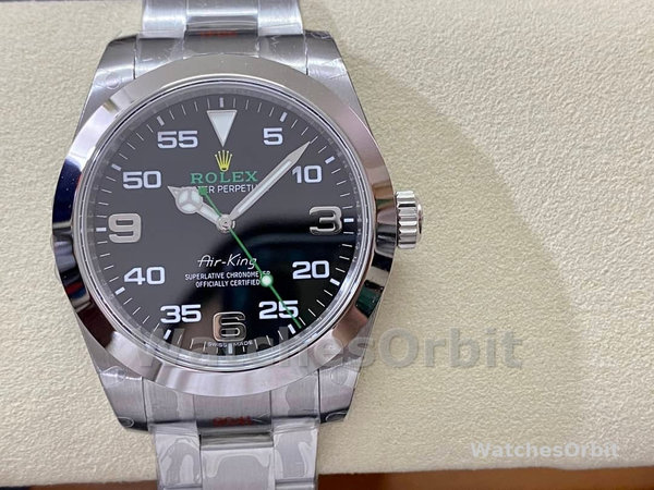Rolex Air-King Stainless Steel Black Arabic Dial 116900 40mm Mens Replica Watch