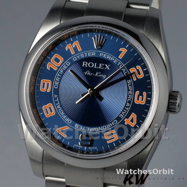 Rolex Oyster Perpetual Air-King 114200 Concentric Blue Dial 34mm Unisex Replica watch