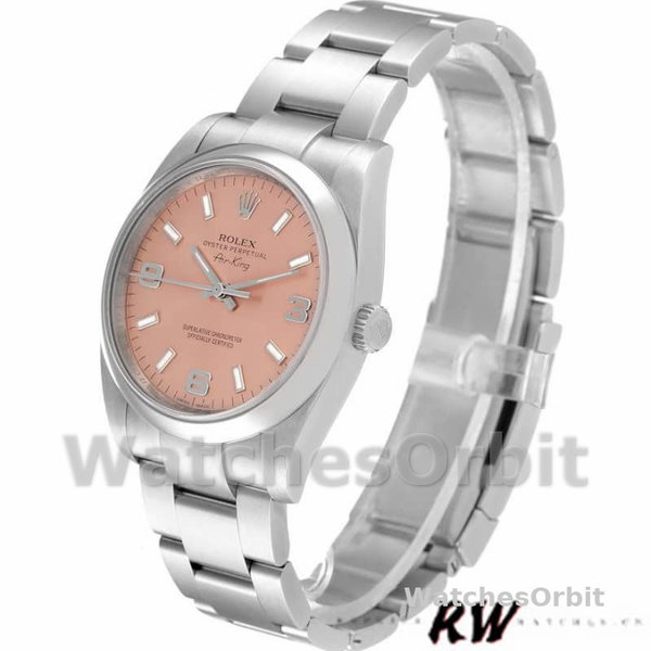 Rolex Oyster Perpetual Air-King 114200 Salmon Dial 34mm Unisex Replica watch