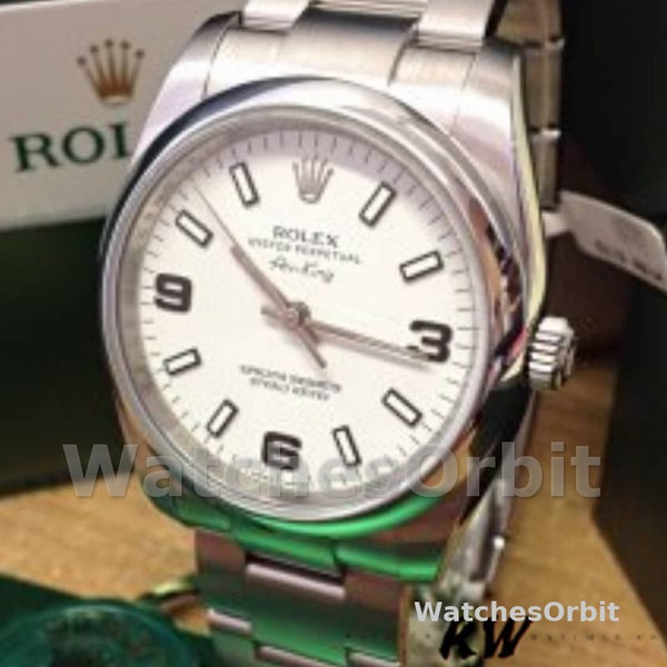 Rolex Oyster Perpetual Air-King 114200 White Dial 34mm Automatic Unisex replica watch