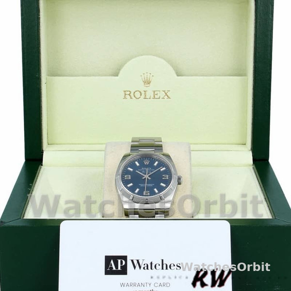 Rolex Oyster Perpetual Air King 114210 Blue Dial 34mm Unisex replica watch