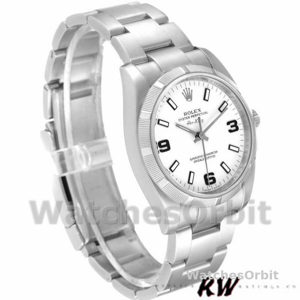 Rolex Oyster Perpetual Air King 114210 White Dial 34mm Unisex replica watch