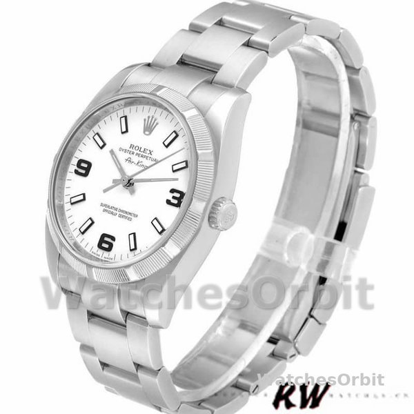 Rolex Oyster Perpetual Air King 114210 White Dial 34mm Unisex replica watch