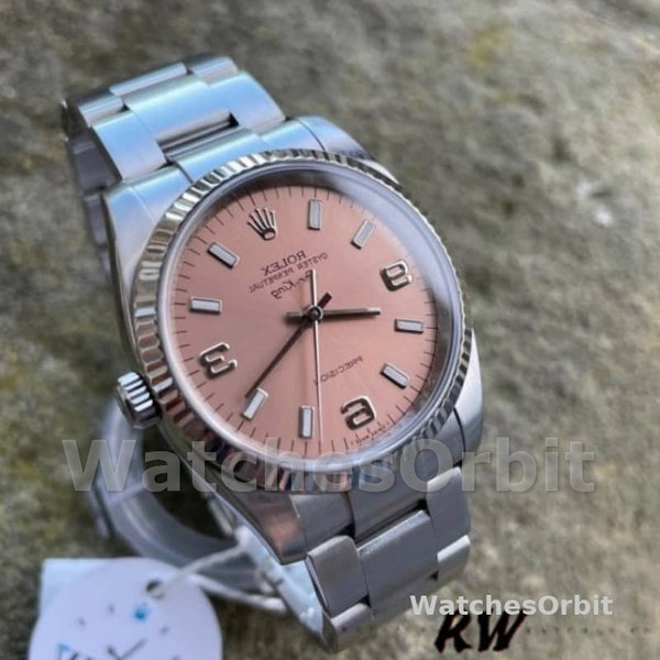Rolex Oyster Perpetual Air-King 114234 Pink Dial 34mm Unisex Replica Watch