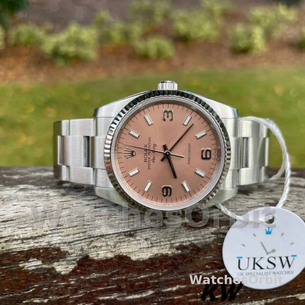 Rolex Oyster Perpetual Air-King 114234 Pink Dial 34mm Unisex Replica Watch