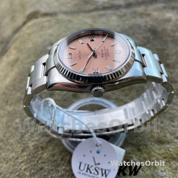 Rolex Oyster Perpetual Air-King 114234 Pink Dial 34mm Unisex Replica Watch