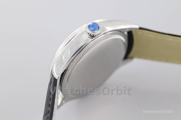 Rolex Cellini Date 50519 Black Leather Black Dial 39mm Mens Replica Watch