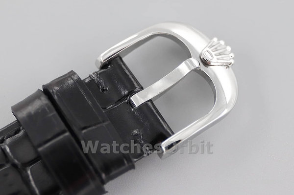Rolex Cellini Date 50519 Black Leather Black Dial 39mm Mens Replica Watch