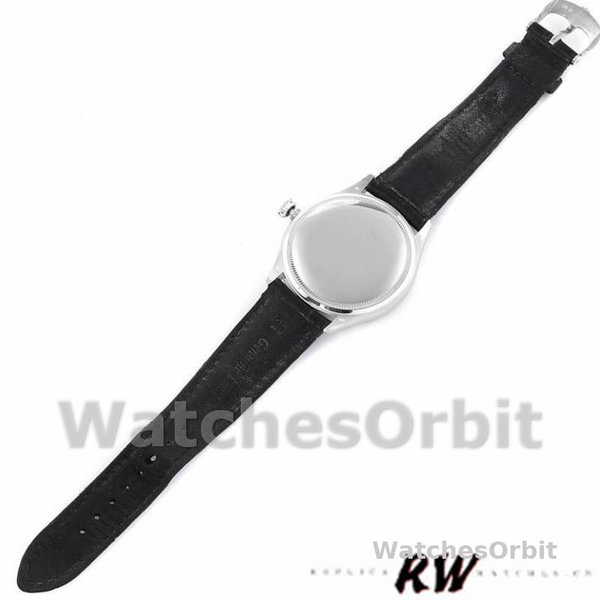 Rolex Cellini Time 50509 Black Leather Strap Black Dial 39mm Mens Replica Watch