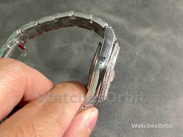 Replica Rolex Datejust 36 126284RBR 0024 Pink Roman Diamond Dial Lady Watch