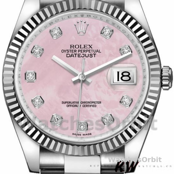 Rolex Datejust 116234 Mother of Pearl Pink Diamond Dial 36mm Lady Replica Watch