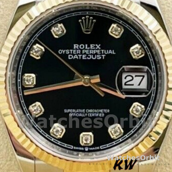 Rolex Datejust 126233 Black Diamond Dial Fluted Bezel 36MM Unisex Replica Watch