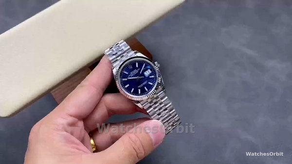 Rolex Datejust 126234 Fluted Bezel Blue Fluted Motif Dial 36MM Unisex Replica Watch
