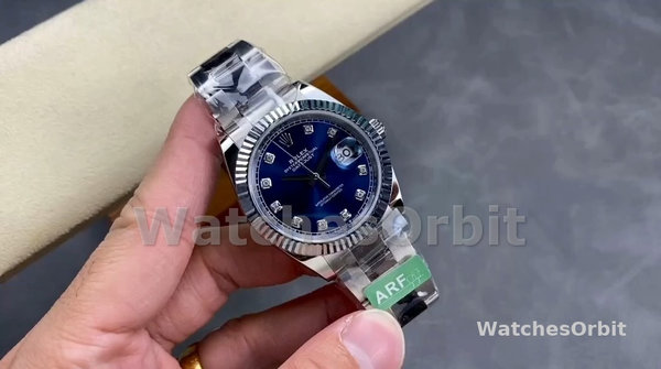 Rolex Datejust 126334 0015 Fluted Bezel Blue Diamond Dial 41MM Mens Replica Watch