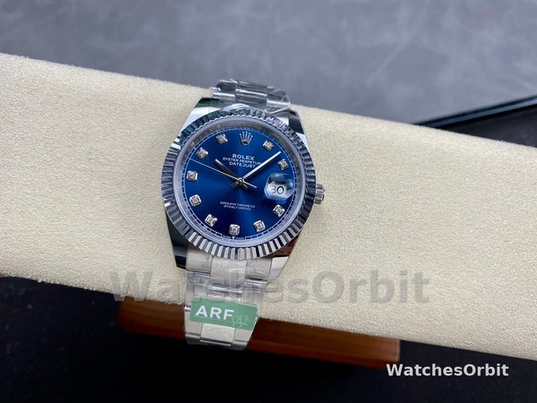 Rolex Datejust 126334 0015 Fluted Bezel Blue Diamond Dial 41MM Mens Replica Watch