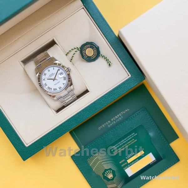 Rolex Datejust 126334 0023 Fluted Bezel White Roman Numeral Dial 41MM Mens Replica Watch