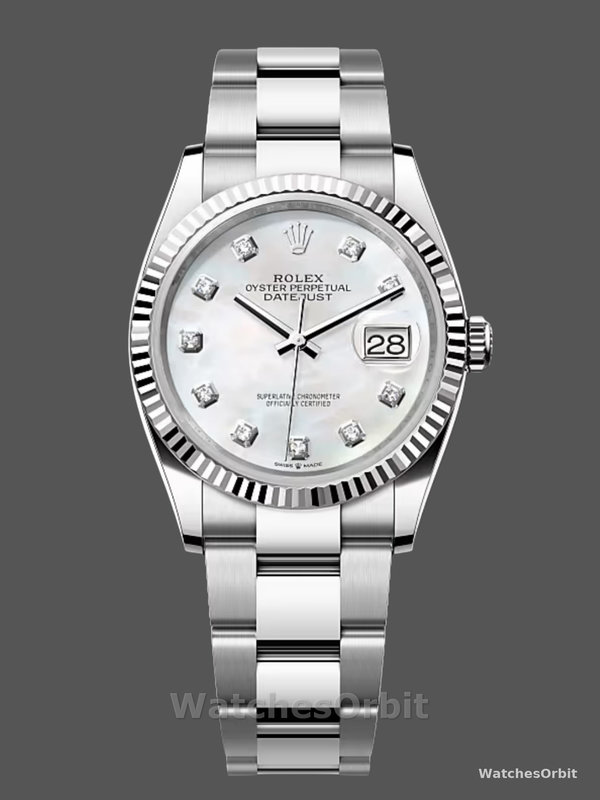 Rolex Datejust 126334 Fluted Bezel White MOP Dial 41MM Mens Replica Watch