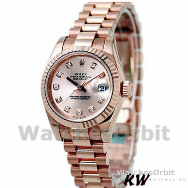 Rolex Datejust 178275 Rose Gold Pink Diamond Dial 31mm Lady Replica Watch