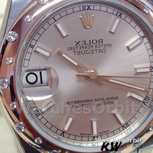 Rolex Datejust 178341 Everose Gold Pink Baton Dial 31MM Lady Replica Watch