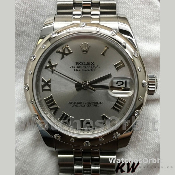 Rolex Datejust 178344 Rhodium Grey Dial Jubilee Bracelet 31MM Lady Replica Watch