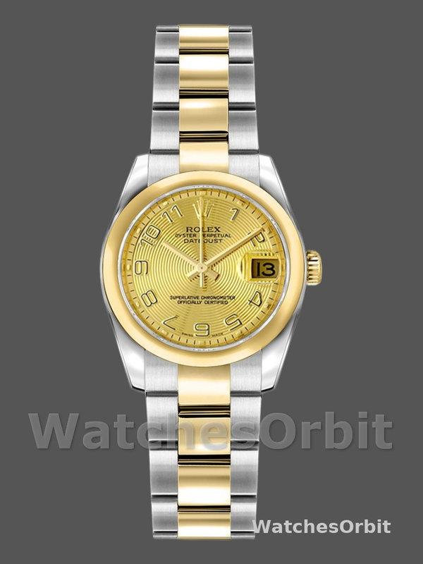 Rolex Datejust 179163 Concentric Circle Champagne Dial Domed Dezel 26MM Lady Replica Watch