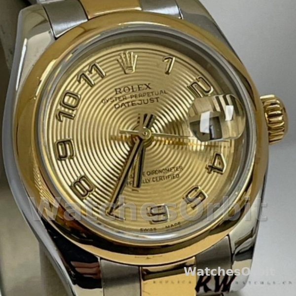 Rolex Datejust 179163 Concentric Circle Champagne Dial Domed Dezel 26MM Lady Replica Watch
