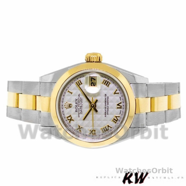 Rolex Datejust 179163 Smooth Bezel Pyramid Ivory Dial 26MM Lady Replica Watch