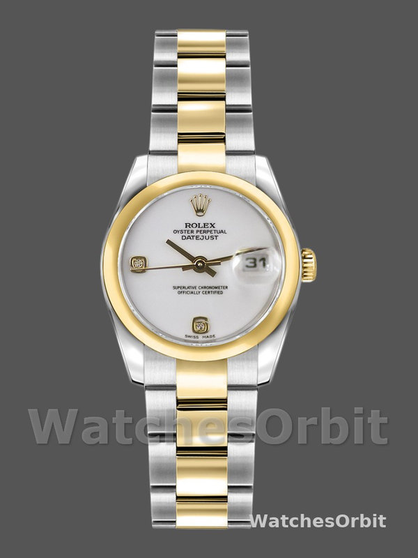 Rolex Datejust 179163 White Dial Diamond Domed Dezel 26MM Lady Replica Watch