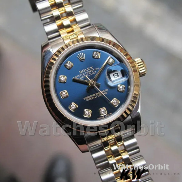 Rolex Datejust 179173 Blue Diamond Dial Fluted Bezel 26MM Lady Replica Watch