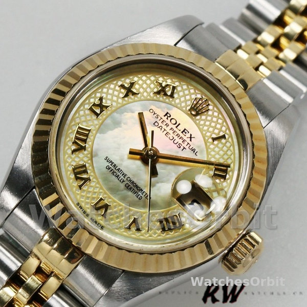 Rolex Datejust 179173 Decorated Mother Of Pearl Champagne Dial 26MM Lady Replica Watch
