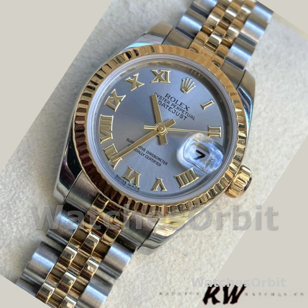 Rolex Datejust 179173 Grey Roman Numeral Dial 26MM Lady Replica Watch