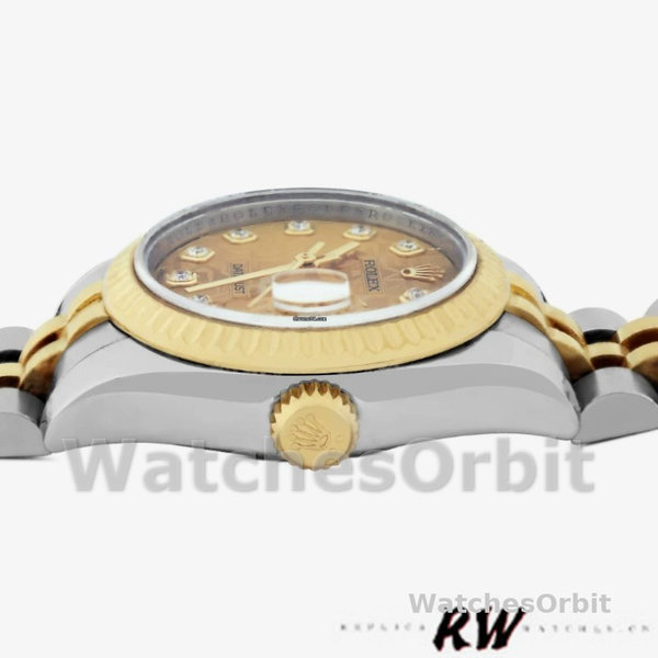 Rolex Datejust 179173 Jubilee Champagne Diamond Dial Fluted Bezel 26MM Lady Replica Watch