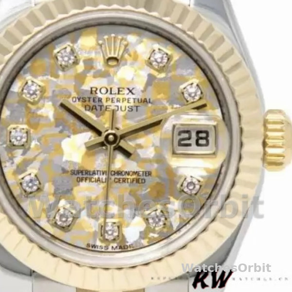 Rolex Datejust 179173 Jubilee Crystal Grey and Champagne Dial 26MM Lady Replica Watch
