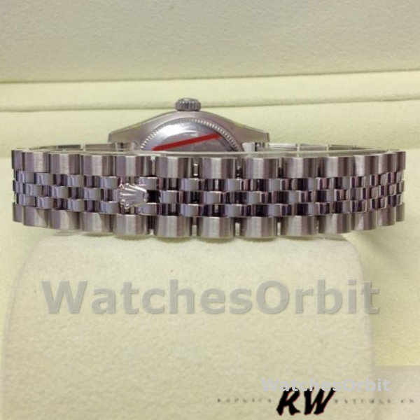 Rolex Datejust 179174 Black Diamond Dial Fluted Bezel 26MM Lady Replica Watch