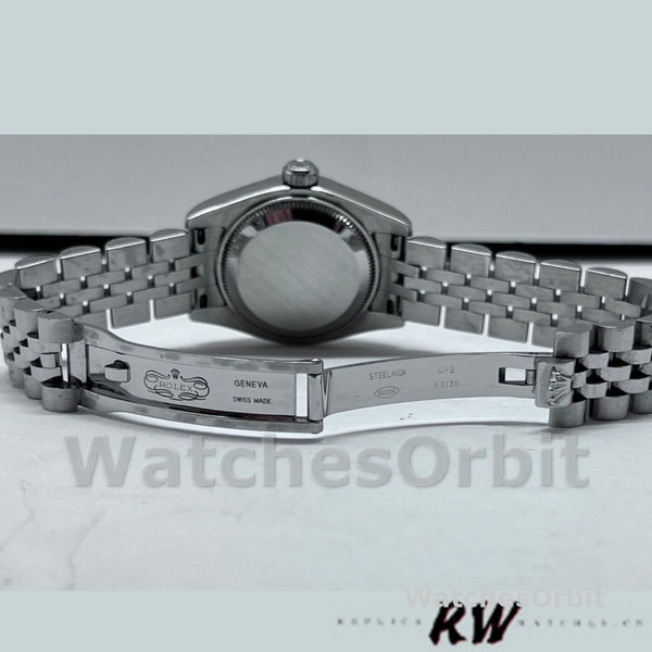 Rolex Datejust 179174 Jubilee Black Diamond Dial Fluted Bezel 26MM Lady Replica Watch