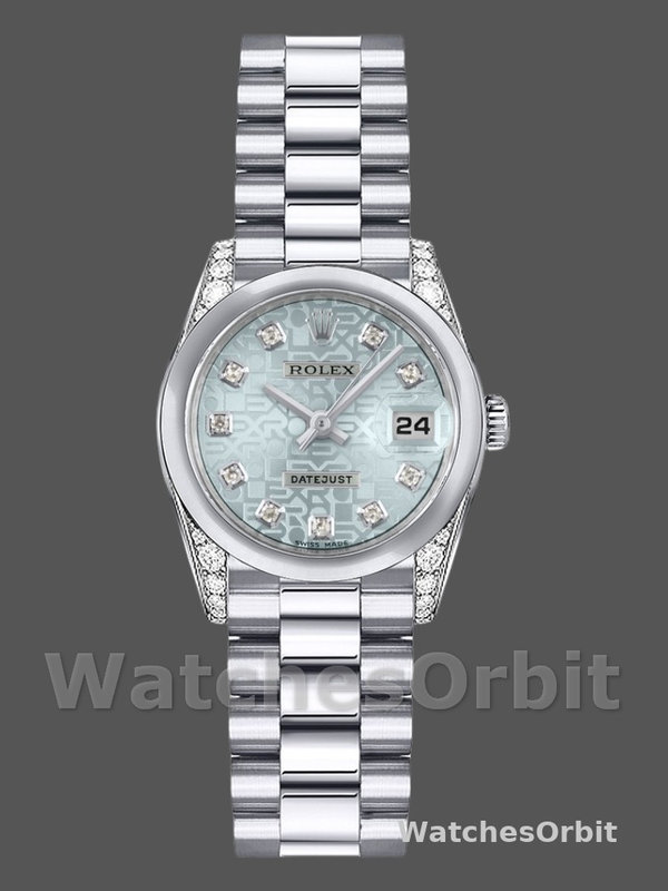 Rolex Datejust 179269 Ice Blue Jubilee Dial Diamond Lugs 26MM Lady Replica Watch