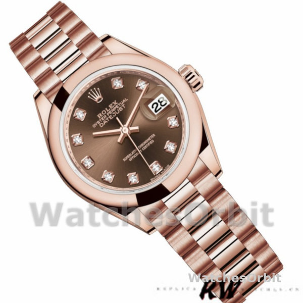 Rolex Datejust 279165 Chocolate Brown Dial Diamond Domed Bezel 28mm Lady Replica Watch