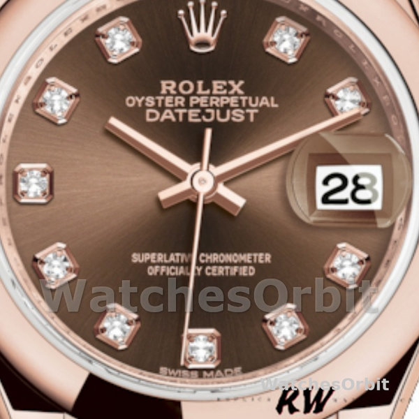 Rolex Datejust 279165 Chocolate Brown Dial Diamond Domed Bezel 28mm Lady Replica Watch