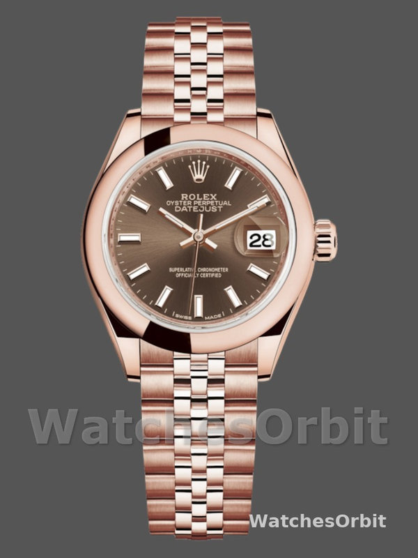 Rolex Datejust 279165 Chocolate Brown Dial Domed Bezel 28mm Lady Replica Watch