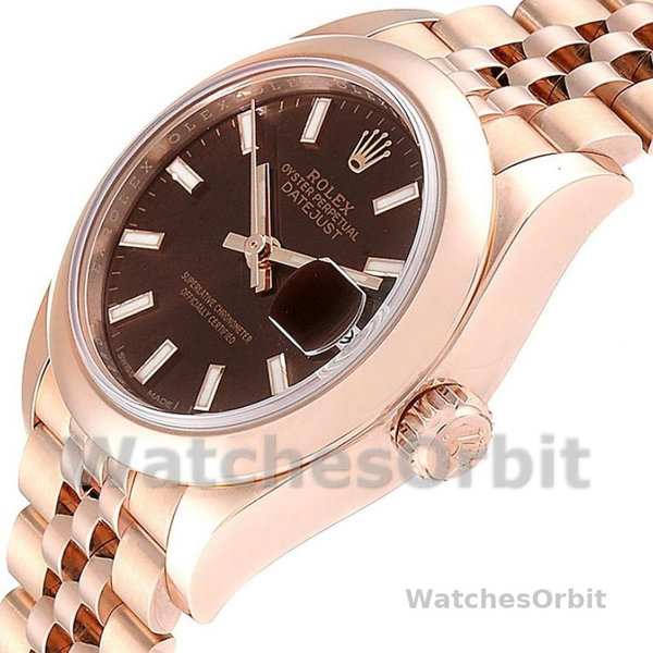 Rolex Datejust 279165 Chocolate Brown Dial Domed Bezel 28mm Lady Replica Watch