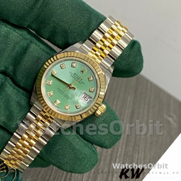 Rolex Datejust 279173 Green Diamond Dial Fluted Bezel 28mm Lady Replica Watch