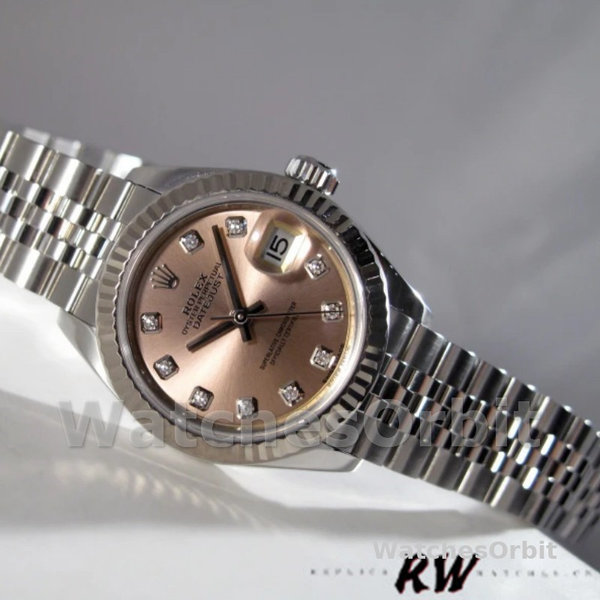 Rolex Datejust 279174 Stainless Steel Pink Diamond Dial 28mm Lady Replica Watch