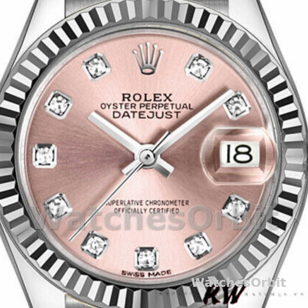 Rolex Datejust 279174 Stainless Steel Pink Diamond Dial 28mm Lady Replica Watch