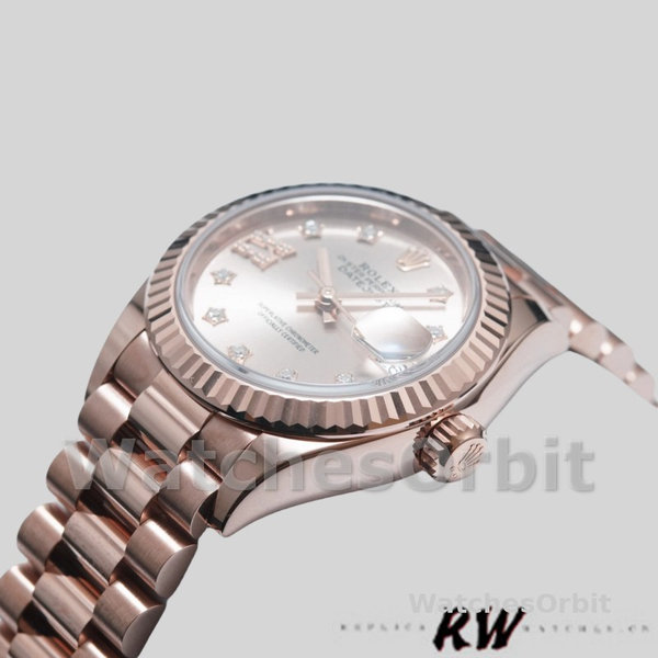 Rolex Datejust 279175 Sundust Diamonds Dial Fluted Bezel 28mm Lady Replica Watch