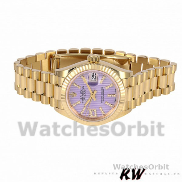 Rolex Datejust 279178 Lilac Purple Dial Fluted Bezel 28mm Lady Replica Watch