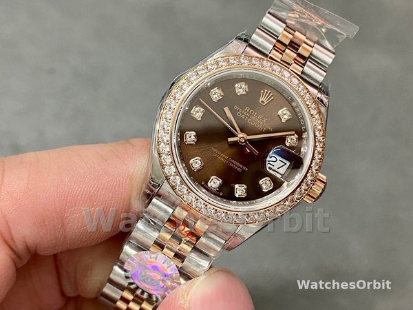 Rolex Datejust 28 Chocolate Diamond Dial m279135rbr 0018 Women's Watch