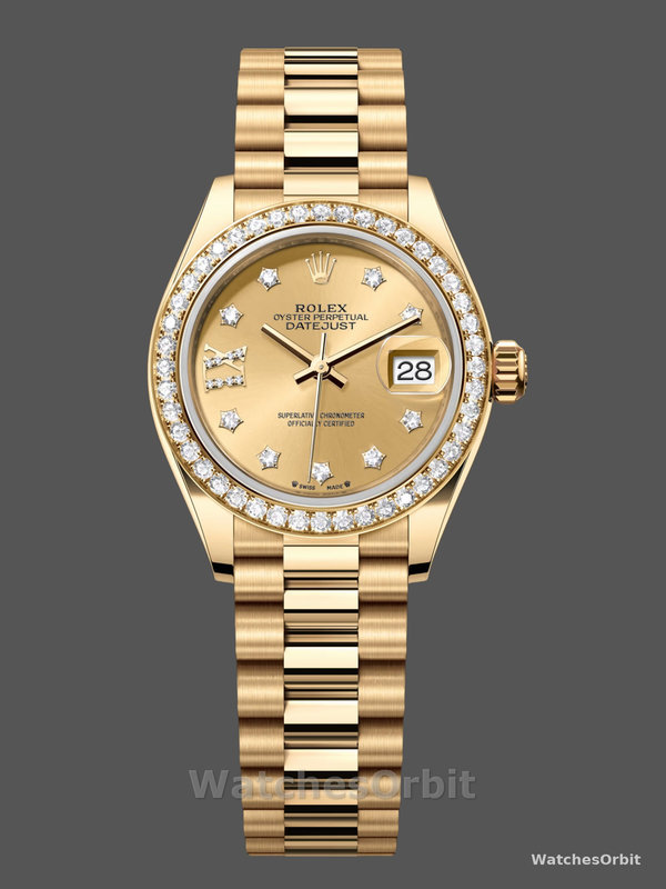 Rolex Datejust 28 Solid 18K Yellow Gold 279138RBR 0006 Women's Watch