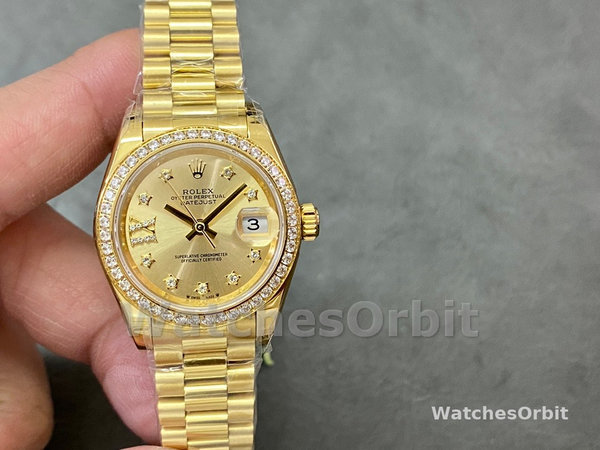 Rolex Datejust 28 Solid 18K Yellow Gold 279138RBR 0006 Women's Watch