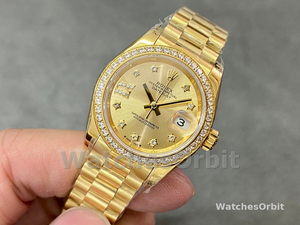Rolex Datejust 28 Solid 18K Yellow Gold 279138RBR 0006 Women's Watch