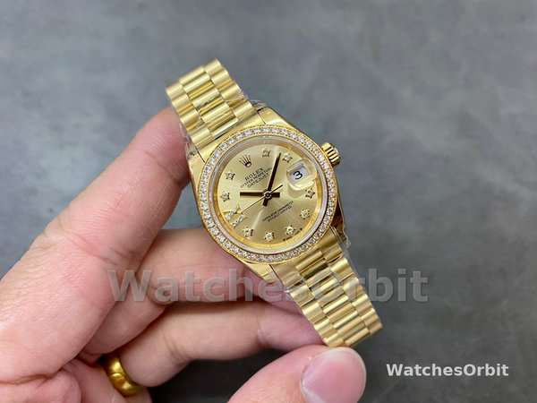 Rolex Datejust 28 Solid 18K Yellow Gold 279138RBR 0006 Women's Watch